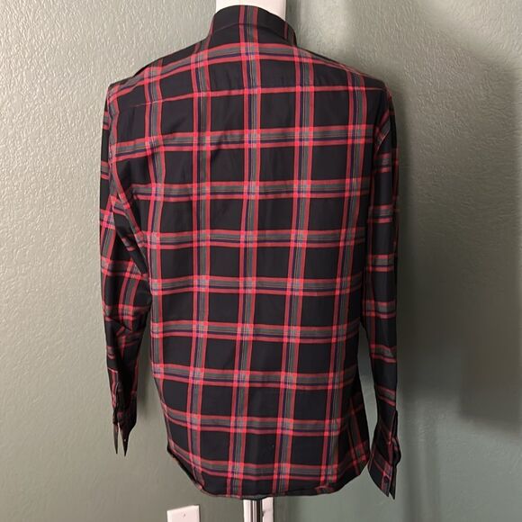 Givenchy Black & Red Tartan Cotton Pocket Shirt, 42US 17 Preowned - Picture 4 of 11